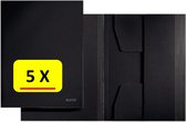 5 x Dossiermap - A4 - Leitz - Manilla karton - zwart