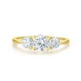 Aventine - 18k Geelgouden Triple Moissanite Ring