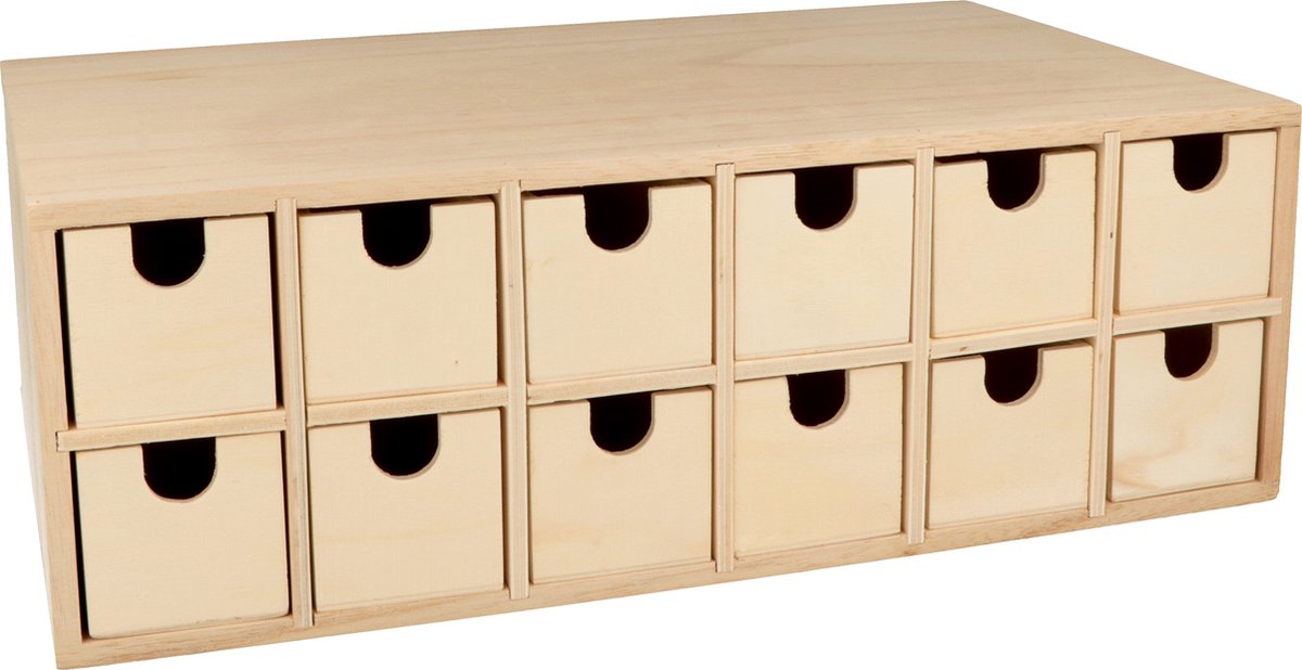 Houten Adventskalender 33,5x11,5x20,5 cm - Artemio