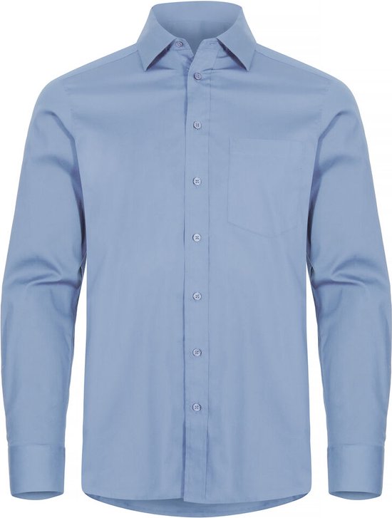 Clique Regular Fit Stretch Overhemd met borstzak maat 4XL kleur Licht Blauw