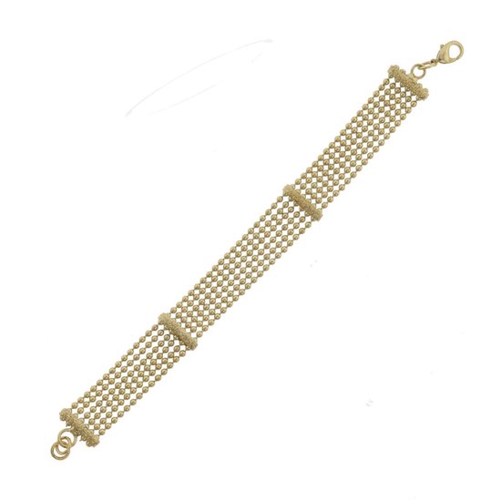 Behave Armband - minimalistisch armbandje - goud kleur- bolletjes schakel - 17.5 cm