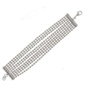 Behave Armband - zilver kleur - bolletjes schakel - schakelarmband - 18.5 cm