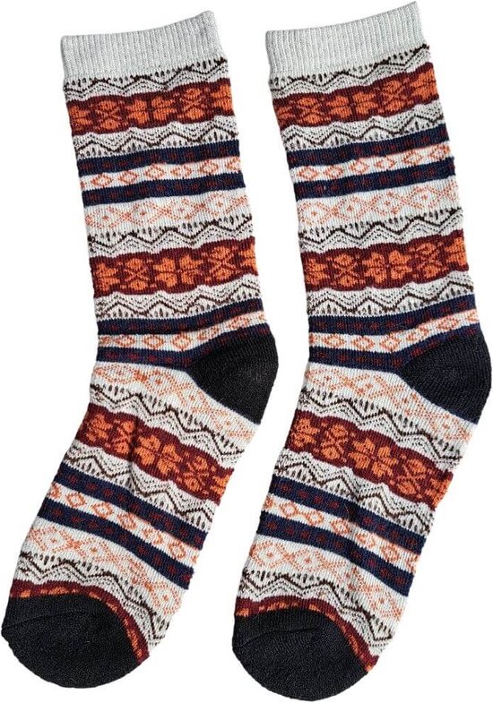 Natural Style - Alpaca sokken met motief fiesta - wit