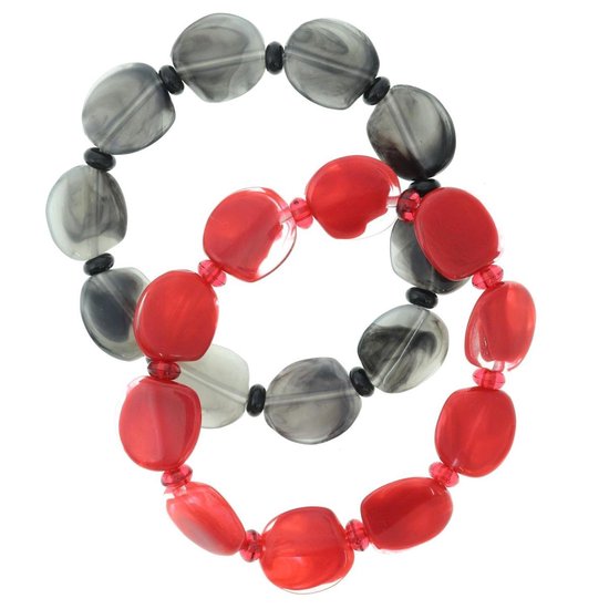 Behave Set bracelets rouge anthracite 15 cm