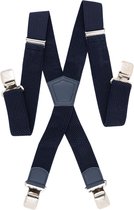 Blauwe bretels brede stalen clips die niet losschieten 4 stuks