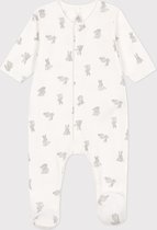 Pyjama Petit Bateau en tubique imprimé lapins Combishort unisexe - Grijs - Taille 62