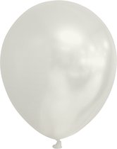 Ballonnen klein metallic wit 100 stuks - 5 inch