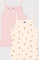 Petit Bateau Set de 2 T-Shirts à Bretelles en Coton Enfant Filles Maillot de Corps - Multicolore - Taille 116