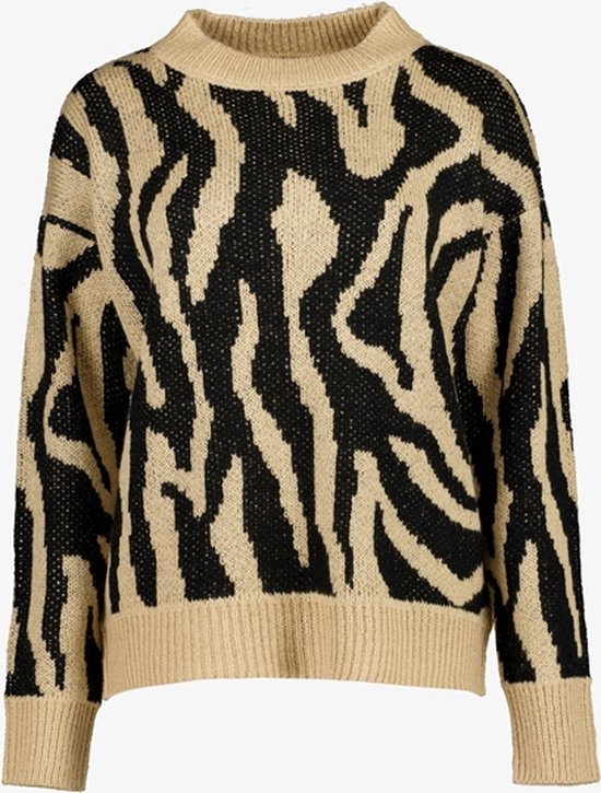 TwoDay dames trui met luipaardprint zwart/bruin - Maat XXL