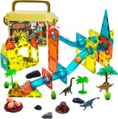speelgoed magnétiques - Tuiles magnétiques - Bouwstenen magnétiques - Dino Set 73 pièces - Jouets 3 à 12 ans - Le cadeau de Noël parfait