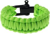 Behave Groene armband van paracord met verstelbaar roestvrij staal zwart slot