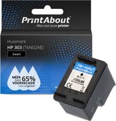 PrintAbout huismerk Inktcartridge 303 (T6N02AE) Zwart geschikt voor HP