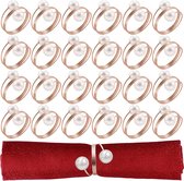 24 stuks parelservetringen, parels, servettengespen, goud, decoratieve napkin ringen voor Kerstmis, bruiloft, dinerfeest, feest