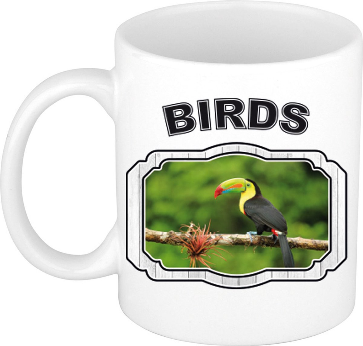 Dieren liefhebber toekan mok 300 ml - kerramiek - cadeau beker / mok toekans liefhebber