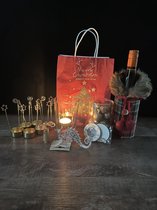 Christmas set - kerst versiering - wijnfles hoes - flesverlichting - LED flesverlichting - kerstballen - waxinelicht houder - hoes voor wijnfles - cadeauverpakking - kerstverlichting - kerst accessoires - wijnfles - woon accessoires - kerst cadeau