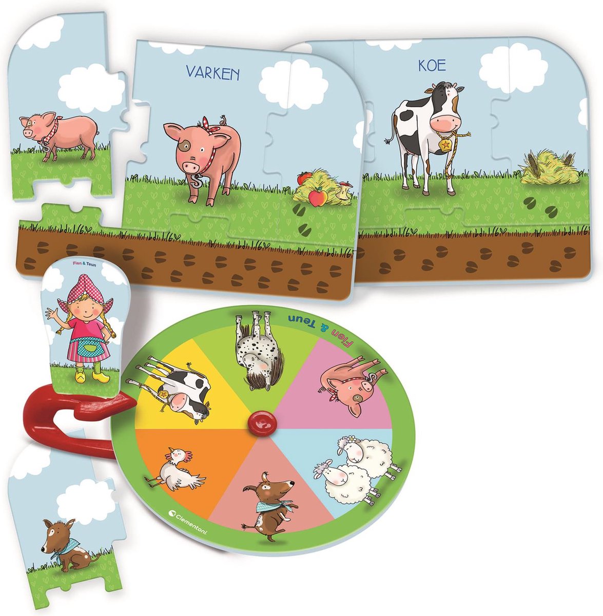 Clementoni Education - Fien en Teun Puzzelspel met Boerderijthema - Legpuzzel met Draaischijf - Het Leerzame Cadeautje - 3-5 jaar — afbeelding 7