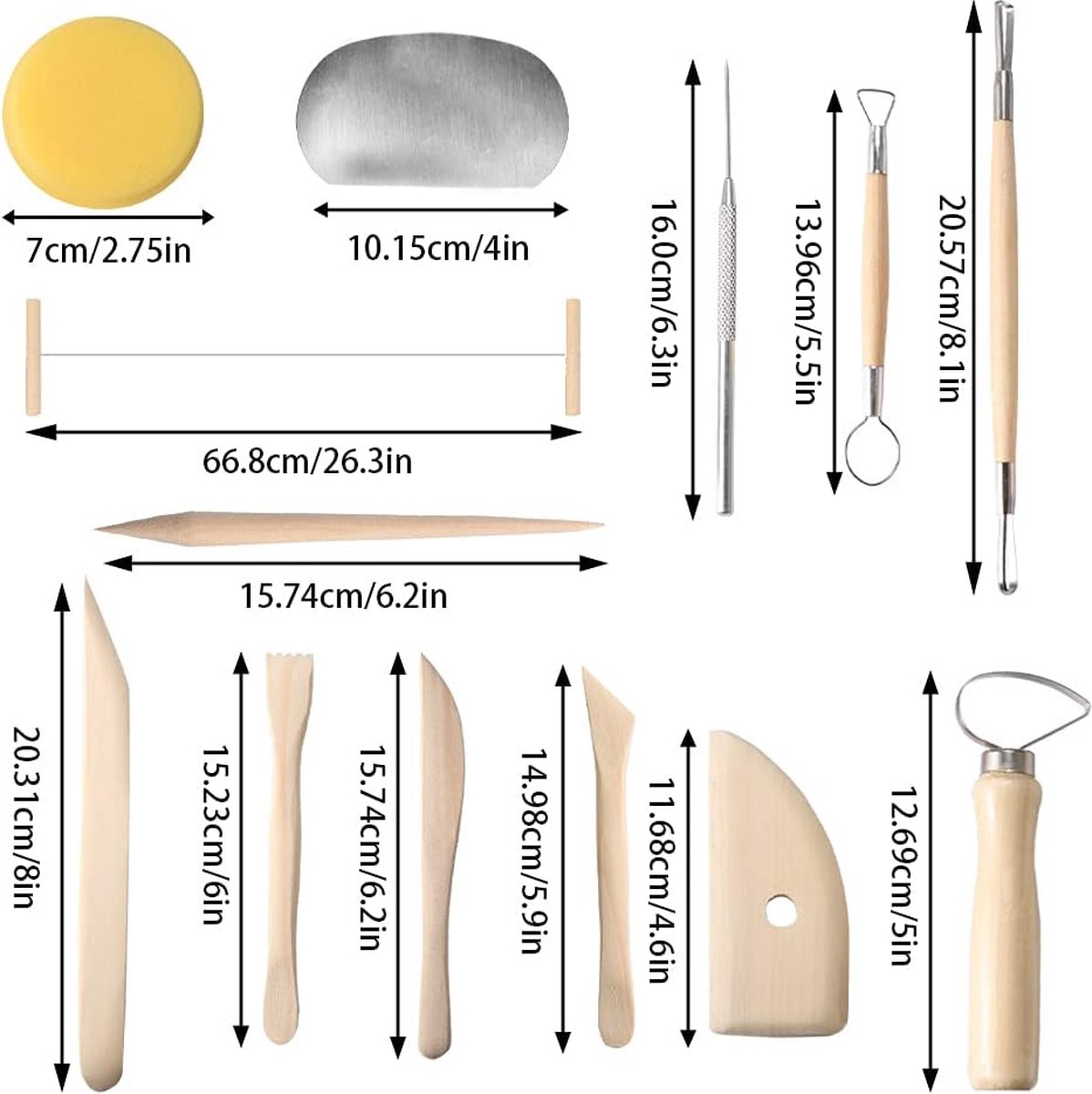 Set d'outils de poterie 13 pièces, outil en Ceramic , Kit de mélange de  tombes DIY 