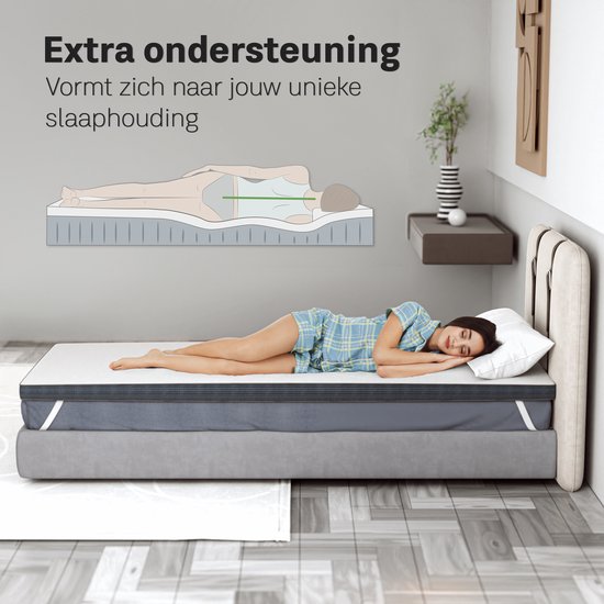Une femme dort sur un matelas à soutien supplémentaire qui s'adapte à votre position de sommeil.