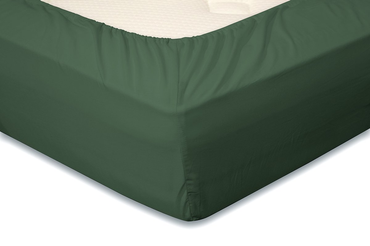 Eleganzzz Hoeslaken Katoen Perkal 35cm Hoekhoogte - grenat green