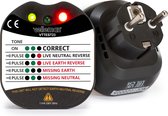 Testeur de tension et de terre de prise Velleman , avec LED et buzzer, CAT II, ​​​​230 V, détecte les erreurs de câblage, diagnostic direct, pour usage professionnel et domestique