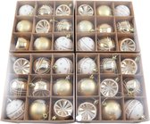 Kerstballen - 36 Delige Set - Kerstversiering - Goud - Wit - Verschillende Afwerkingen - Kerstboom Kerstballen - Voor in de kerstboom