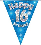 Oaktree - Vlaggenlijn Blauw Happy 16th Birthday (4 meter)