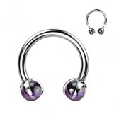 Piercing titanium horseshoe Amethyst