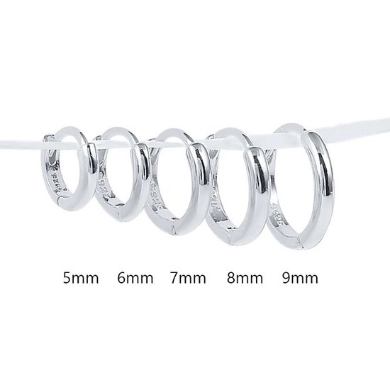 Oorbel ringetje klein 9 mm strak design zilver