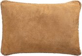 PTMD Sierkussen Suky - 60x8x40 cm - Suede - Bruin