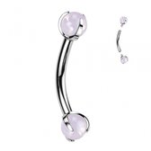 Piercing titanium natuursteen 1.2x8 - Rose Quarts - LMPiercings