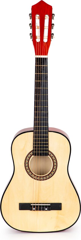 Houten kinder gitaar - 6 afstelbare snaren - 86x31x8,5 cm