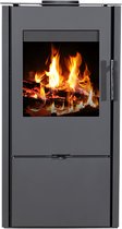 Poêle à bois Livin' Flame Hordaland - Acier - Cheminée de jardin - Cheminée de terrasse - 52 x 39,8 x 98,7 cm - Zwart