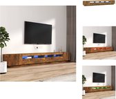 vidaXL TV-meubel - TV-kasten met LED-verlichting - 100x35x40cm - Gerookt eiken - Kast