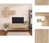 vidaXL TV-meubelset Sonoma Eiken - 30.5x30x30cm - 60x30x30cm - 80x30x30cm - Stevig - praktisch en wandgemonteerd - Kast
