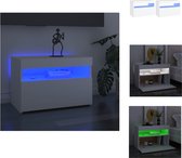 vidaXL TV-meubelen - TV-meubel - 60 x 35 x 40 cm - Met LED-verlichting - Wit - Bewerkt hout - Kast