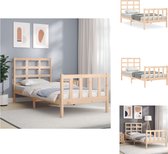 vidaXL Massief Grenenhouten Bedframe - 205.5 x 95.5 x 100 cm - Multiplex Lattenbodem - Functioneel hoofd- en voeteneinde - Matras niet inbegrepen - Bed