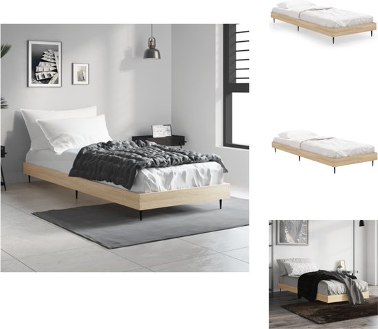 vidaXL Bedframe - Sonoma eiken - 193 x 78 x 20 cm - Stevig en vochtbestendig - Bed