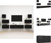 vidaXL TV Meubelset - Hangende TV Kasten - Spaanplaat - 60 x 30 x 30 cm - 2x 30.5 x 30 x 30 cm - Zwart - Kast