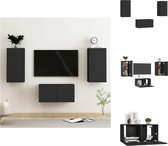 vidaXL Televisiekast TV-meubel - Zwart - 60 x 30 x 30 cm - Montage vereist - 1 x tv-meubel (L) - 2 x tv-meubel (M) - Kast