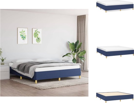 vidaXL Bedframe Blauw - 203 x 163 x 35 cm - Stof en Multiplex - Geschikt voor matras van 160 x 200 cm - Bed