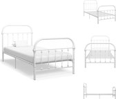 vidaXL Metalen Bedframe - Wit - 213 x 101 x 109 cm - Geschikt voor 90 x 200 cm matras - Montage vereist - Bed