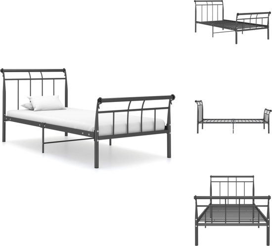 vidaXL Metalen Bedframe - Zwart - 208x106x90 cm - Stevig en Duurzaam - Bed