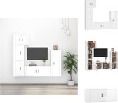vidaXL Tv-meubel set Mediakasten - 1x 57x34.5x40cm - 1x 40x34.5x100cm - 1x 100x34.5x40cm - 2x 40x34.5x60cm - Hoogglans wit - Kast