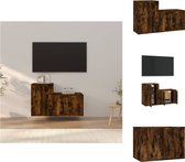 vidaXL - TV-meubel set - Gerookt eiken - 57x34.5x40cm/40x34.5x60cm - Kast