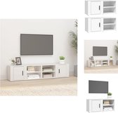 vidaXL TV-meubel - Stevige Televisiekasten - Wit - 80 x 31.5 x 36 cm (B x D x H) - Bewerkt hout - Kast