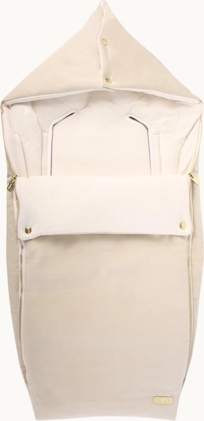 Ukje Voetenzak Buggy Universeel - Voetenzak Kinderwagen Wandelwagen - Superzacht katoen - Perfecte Pasvorm en Afwerking - Luxe Limited Edition - Waterafstotend - Ecru Velours