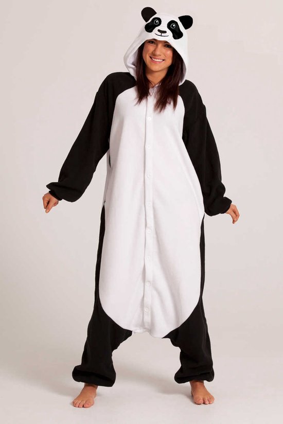 KIMU Combinaison Panda Enfant Panda Géant Zwart Wit - Taille 74-80 - Combinaison Panda Combinaison Pyjama Cadeau Sinterklaas