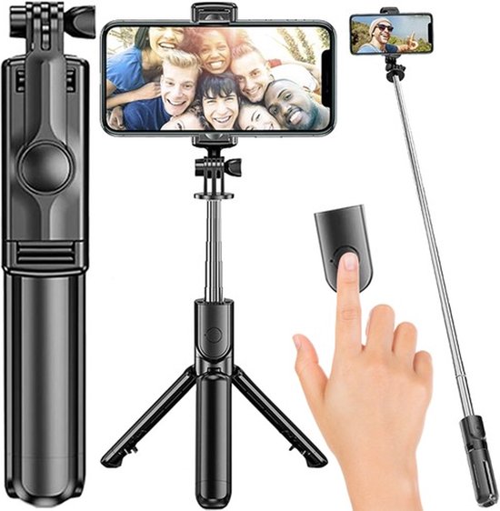 Selfie Stick - Tripod - 2 in 1 - Universeel - Bluetooth Bediening - Verstelbaar Statief - Smartphone houder - IOS & Android - Rheme