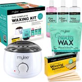 Mylee Professionele Complete Waxset met Waxverwarmer, houtskool en groene thee harde wax kralen 500 g, Applicator Spatulas, Pre & After Care Gel, Apparatuur Cleaner