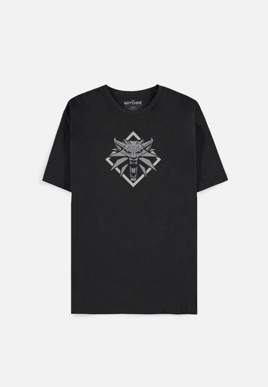 The Witcher Wolf Medallion Heren T-shirt - zwart - L
